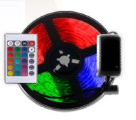 KIT BLISTER CINTA LED RGB 5050 5M (INCLUYE CONTROLADOR + CONTROL+ ADAPTADOR )/ ICL96