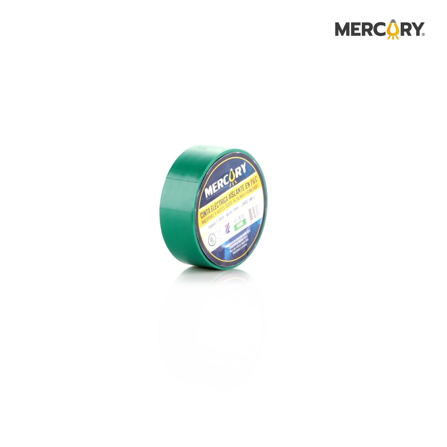 CINTA AISLANTE 5M VERDE MERCURY CERTIFICACION UL/ ECA22