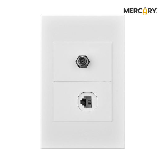 TOMA COAXIAL + TELEFONO MERCURY PREMIUM WHITE/ ETI42