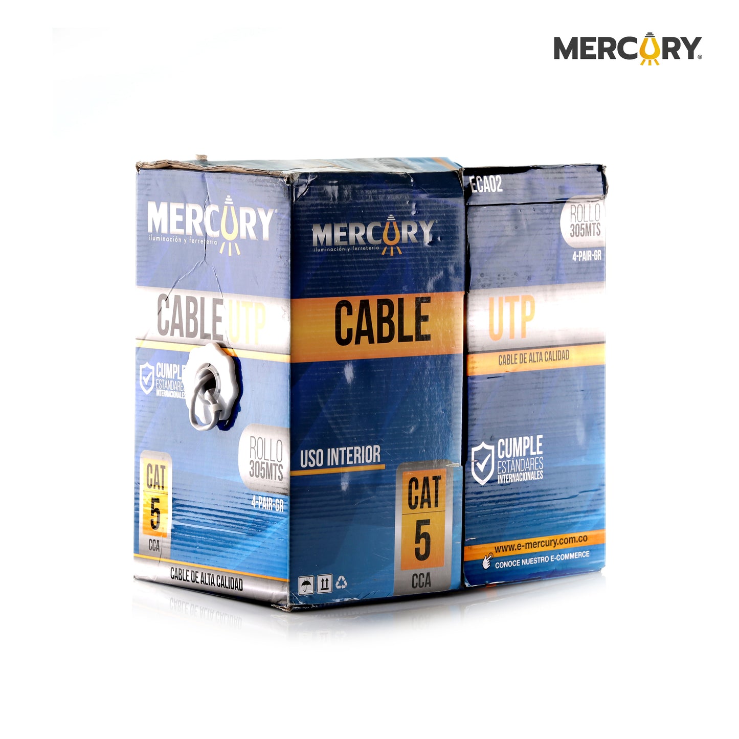 CABLE UTP CAT 5E CCA MERCURY INTERIOR ROLLO *305M/ ECA02